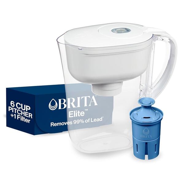 Brita Metro Elite Water Filter Pitcher 6-Cup White Removes 99% Lead - Picture 1 of 5